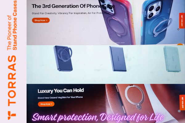 Person holding iPhone with TORRAS clear case while commuting on subway