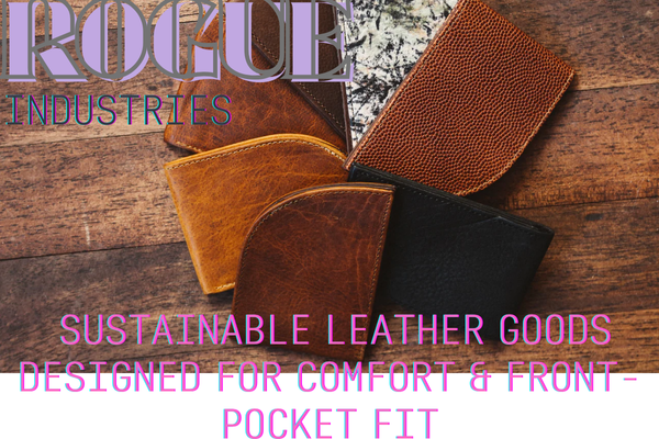 Rogue Industries handcrafted leather front-pocket wallet made in Maine, designed for comfort and durability